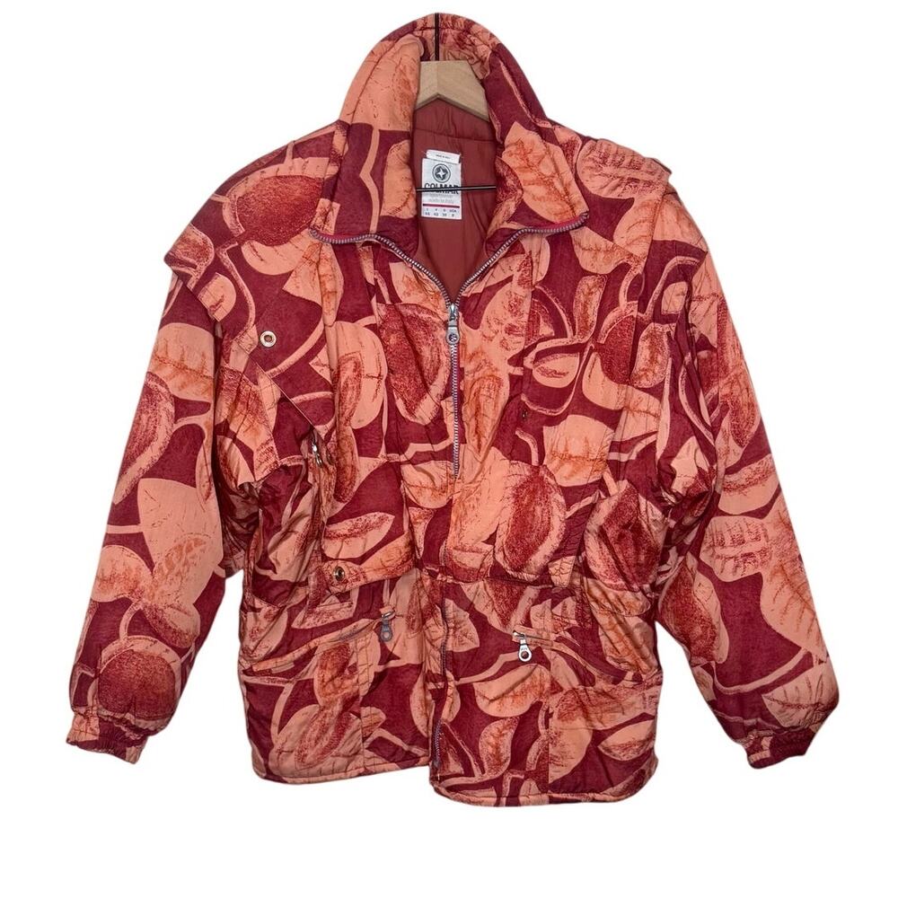 COLMAR CABAN Women's US 8 Italian Sportswear Hooded Puffer Jacket Orange Red